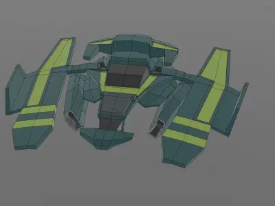 Low poly Spaceship Low-poly 3D model Low-poly 3D model