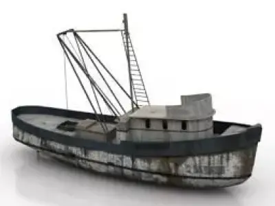 Fishing Boat Old Low-poly 3D model
