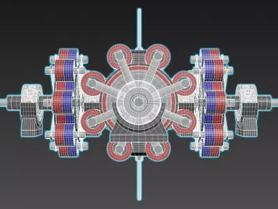 6D Suspended Inverted Magnetic Coupling - Concept 3D model