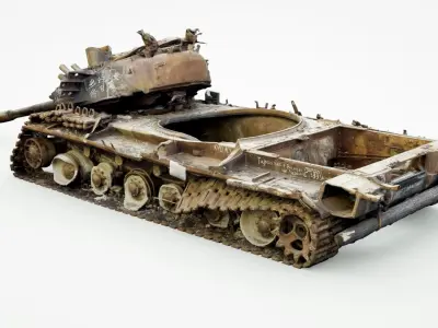 Russian T-72B3 tank destroyed by Ukrainian army  3D model purchase
