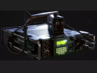 Military Radio Low-poly 3D model get