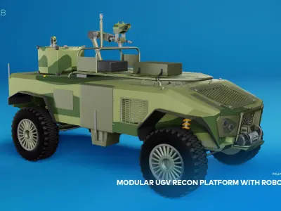 Modular PHOBOS UGV Recon Platform with Robotic Arm 3D model