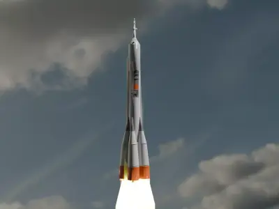 Modern Spacecraft Rocket for Games   3D model