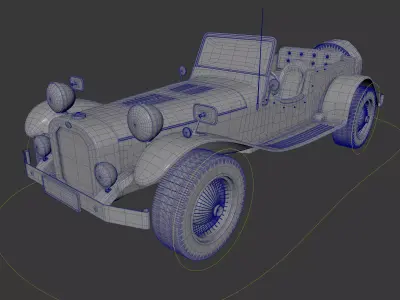 Ruska Regina  Vintage 1930s Classic Roadster Car 3D Model 3D model