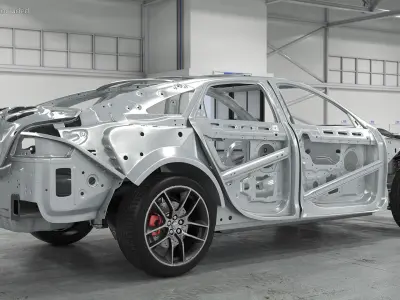  Car Frame and Chassis with Wheels 