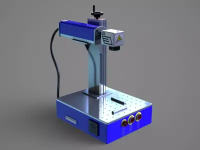 Fiber Laser Engraving Machine - Metal Engraving Machine Low-poly 3D model