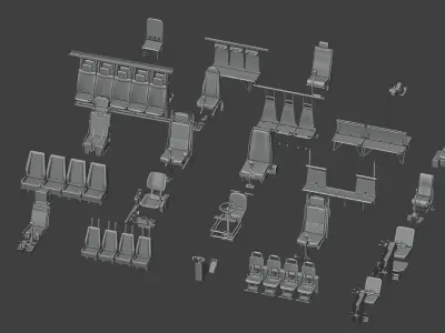 Seat  Chair  Pack Kitbash 3D model