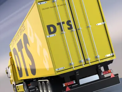 DAF CF Cab With Refrigerated trailer 3D model