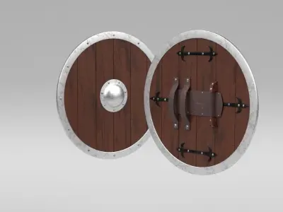 medieval shield Low-poly 3D model 8