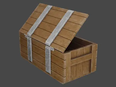Wood Crate Low-poly 3D model