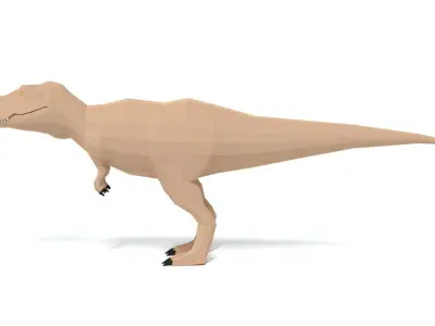 Low Poly Cartoon Tyrannosaurus T-Rex Dinosaur  Low-poly 3D model