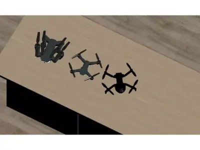 Folding drone Low-poly 3D model