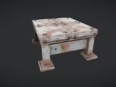 rusty industrial metal platform 3D model