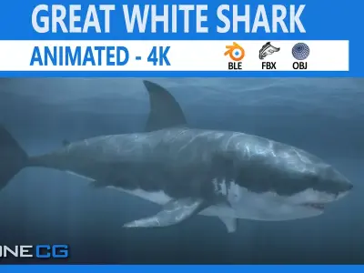 Great White Shark by NoneCG Free low-poly 3D model
