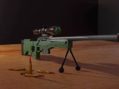 AWM Sniper rifle 3d model 3D model
