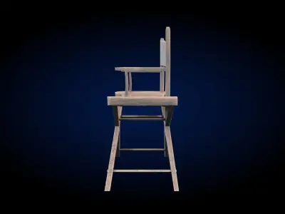 Wooden chair medieval game asset Low-poly 3D model