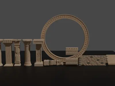 Ruin Assets - Game Ready Low-poly 3D model