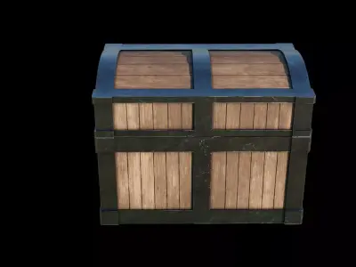 A low-poly chest wooden box Free low-poly 3D model