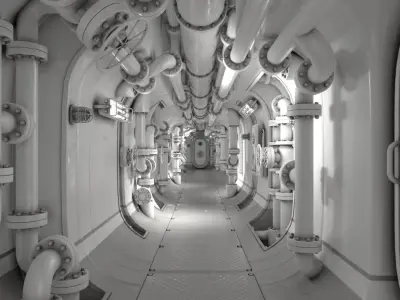 Submarine Corridor 3D model purchase