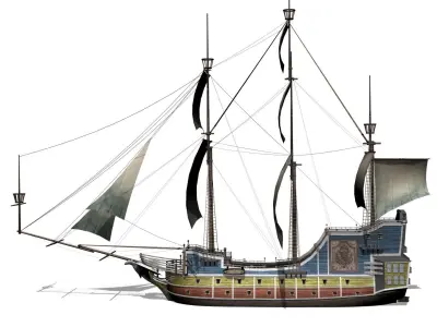 Galleon Low-poly 3D model from CGTrader