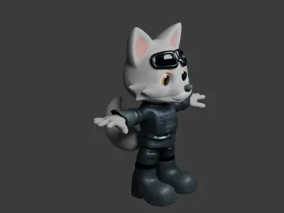 cute wolf characters 3D model
