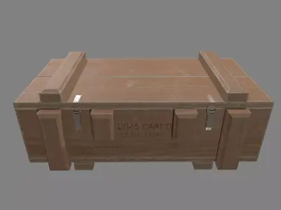 Wooden military ammo box Low-poly 3D model