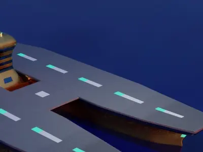 Futuristic aircraft carrier Free 3D model