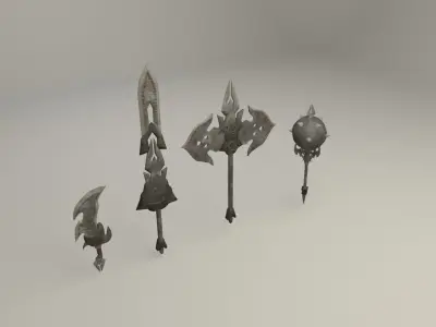 Bladed weapons Low-poly 3D model