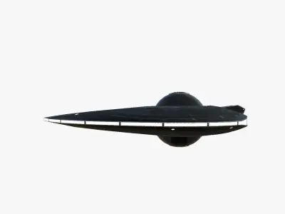 Alien Spaceship UFO I10 Full Black - Sci Fi Spacecraft Design Low-poly 3D model