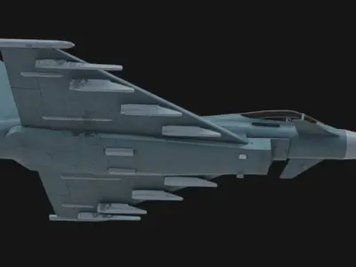 Eurofighter Typhoon Low-poly 3D model
