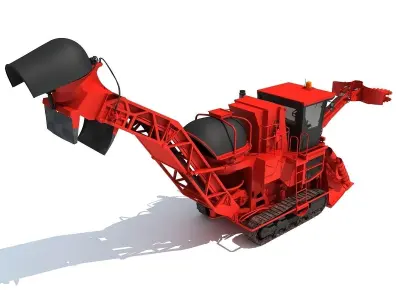 Red Sugar Cane Harvester 3D model