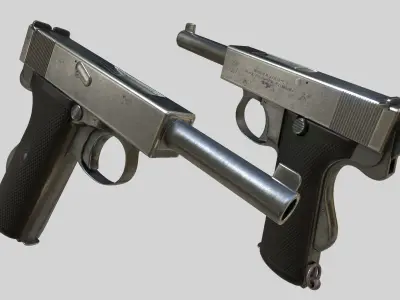 Webley 1913 PBR Low-poly 3D model