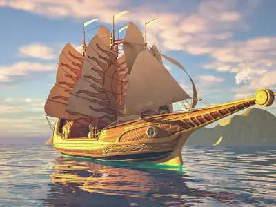 Ship of Numenor - The Rings Of Power Low-poly 3D model