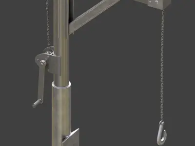 Hand Crank Crane Remastered Low-poly 3D model
