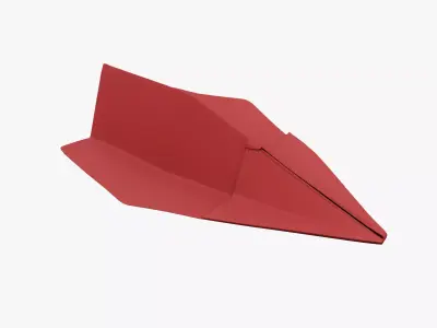 Paper Plane Red Low-poly 3D model