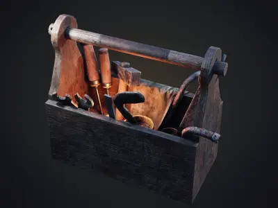 Old Toolbox Low-poly 3D model buy