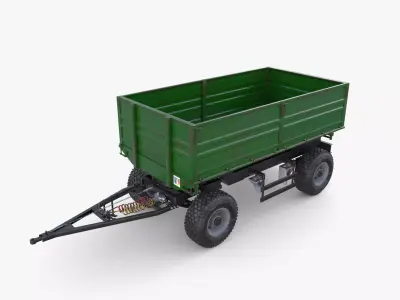 Agro trailer V7 Low-poly 3D model