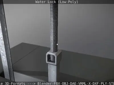 Animated Water Sluice Gate Low-Poly Low-poly 3D model