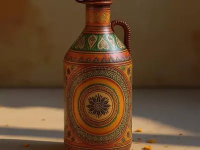 Decorated Clay Water Bottle  3D print model