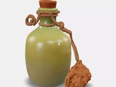 Corked Ceramic Potion Bottle Low-poly 3D model