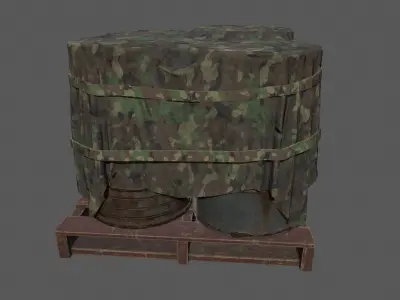 Military Material Low-poly 3D model 2