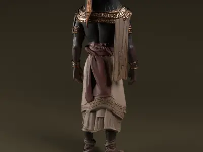 Thoth Ancient Egyptian God Low-poly 3D model