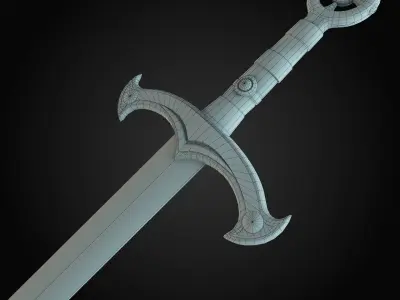 Medieval Sword 3D model 12