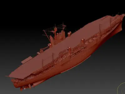 Aircraft Carrier Low-poly 3D model by LIUSHUWEN