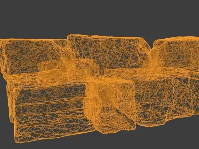 realistic rock mantle  Low-poly 3D model