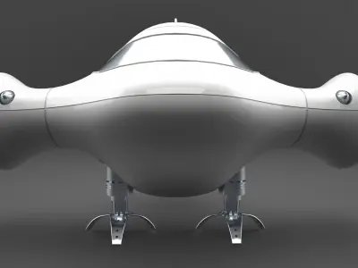 spaceship futuristic looking robot Free low-poly 3D model