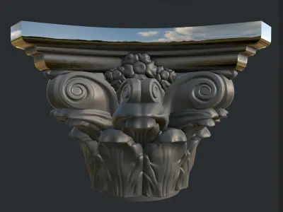 corinthian column ver4 3D model