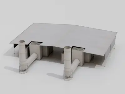 Hangar Exterior 4 Low-poly 3D model