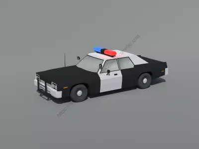 Low Poly Dodge Monaco Police Car Free 3D model