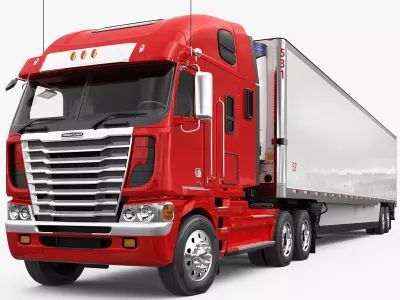 Freightliner Argosy With Trailer  3D model